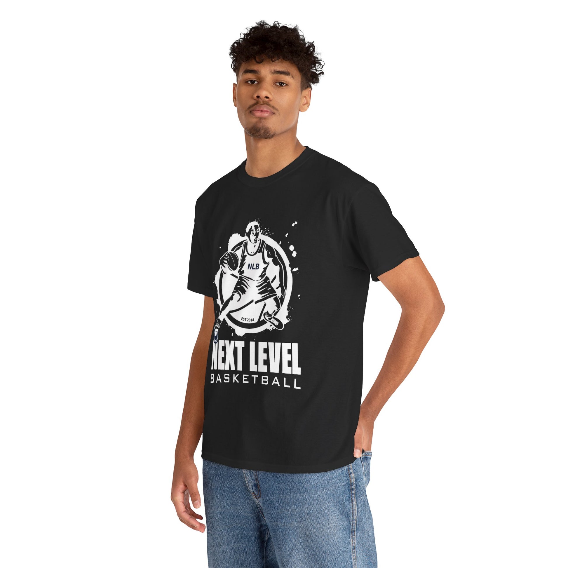 BLACK/WHITE Next Level Basketball PLAYER LOGO Tee