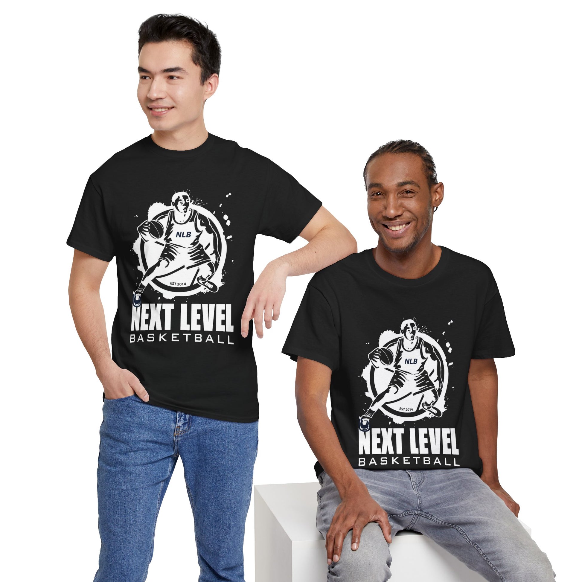 BLACK/WHITE Next Level Basketball PLAYER LOGO Tee