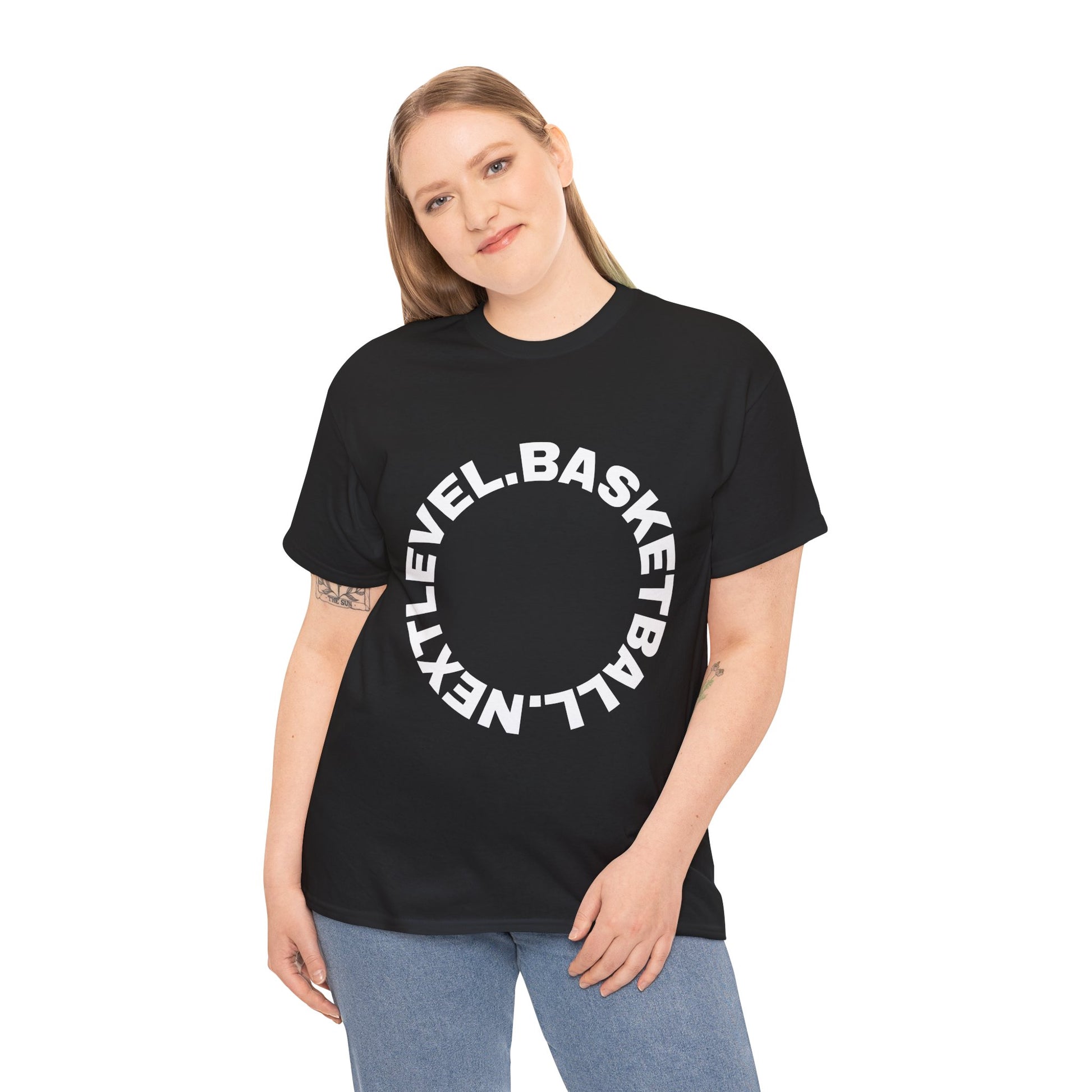 BLACK/WHITE Next Level Basketball CIRCLE LOGO Tee