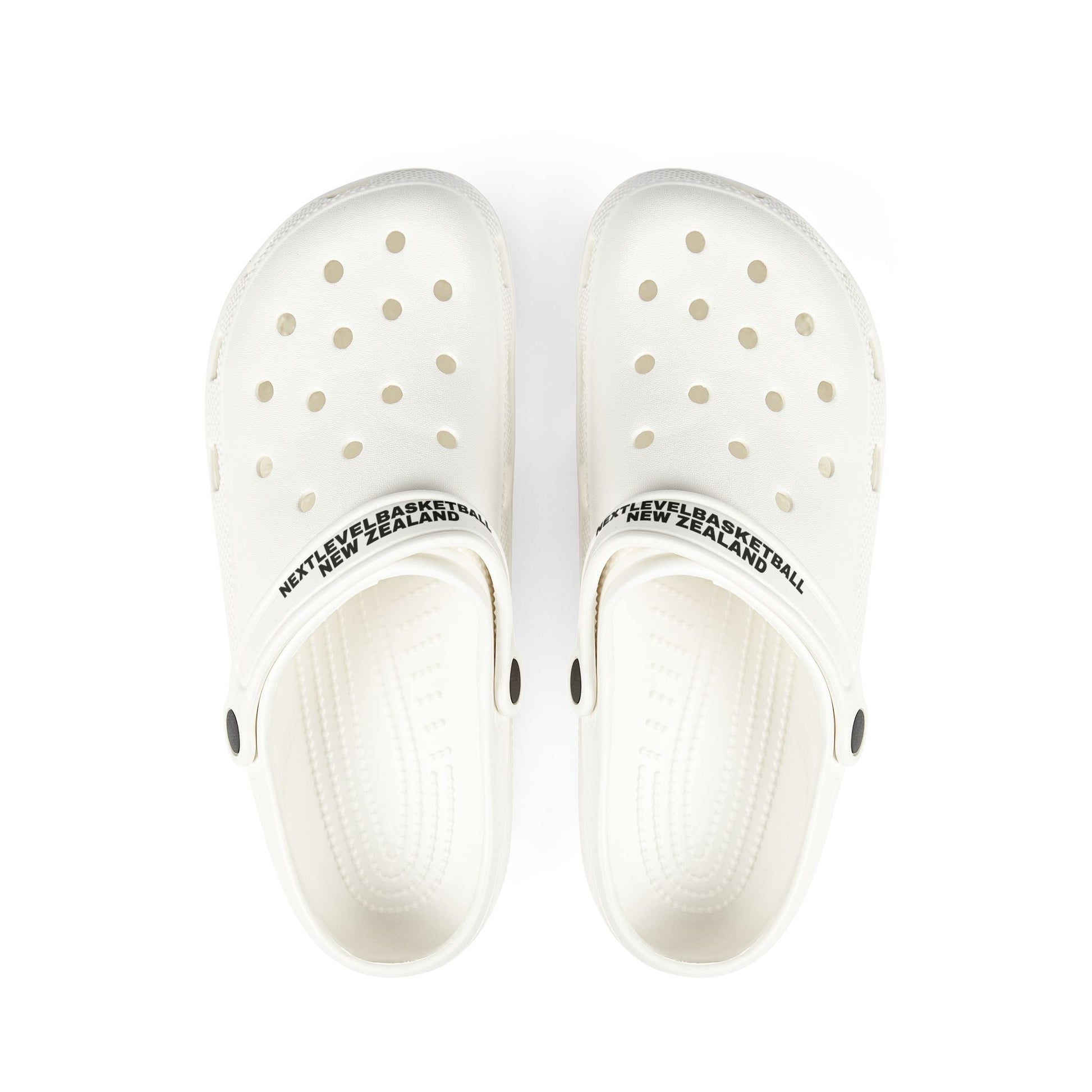 WHITE/BLACK NEXT LEVEL BASKETBALL CROCS