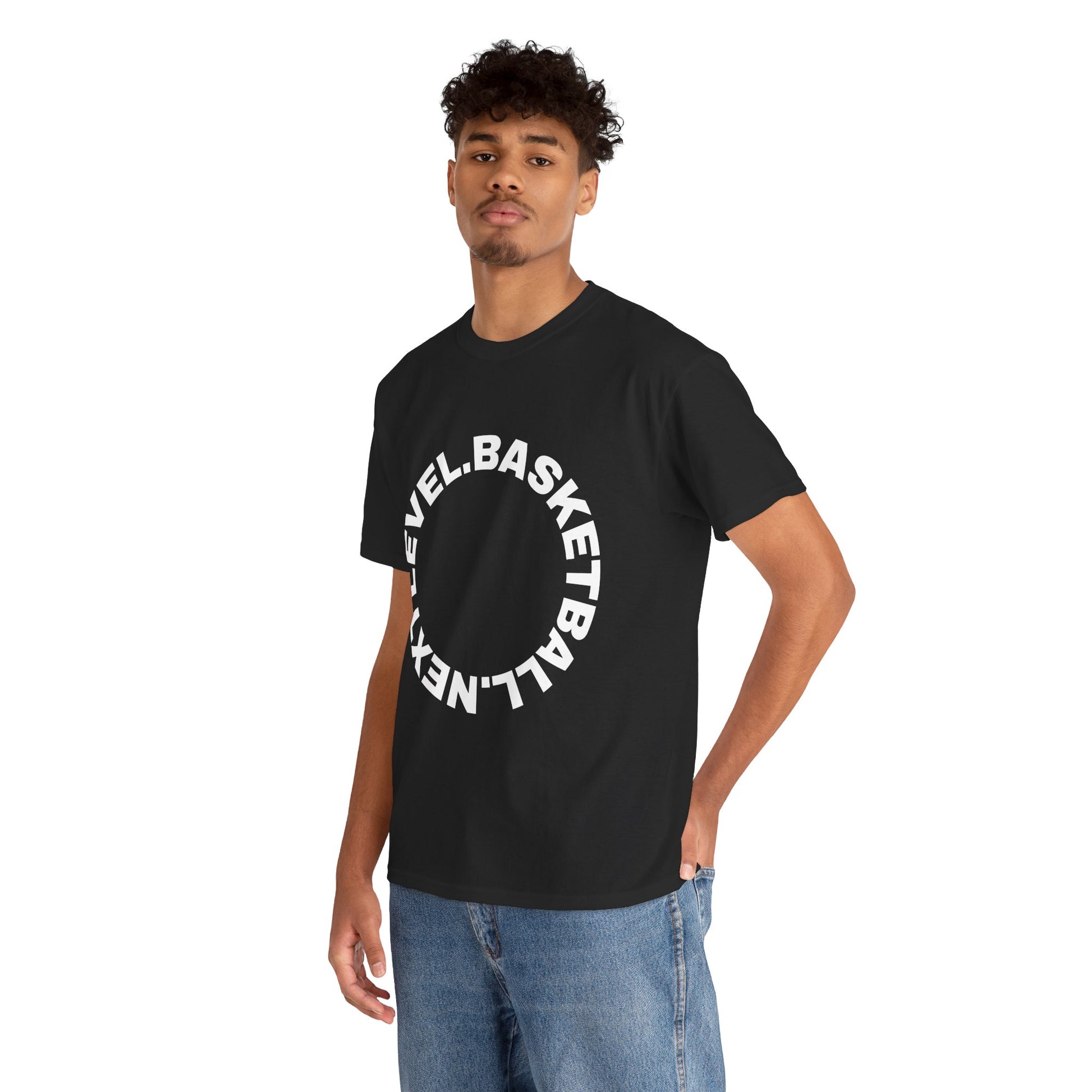 BLACK/WHITE Next Level Basketball CIRCLE LOGO Tee