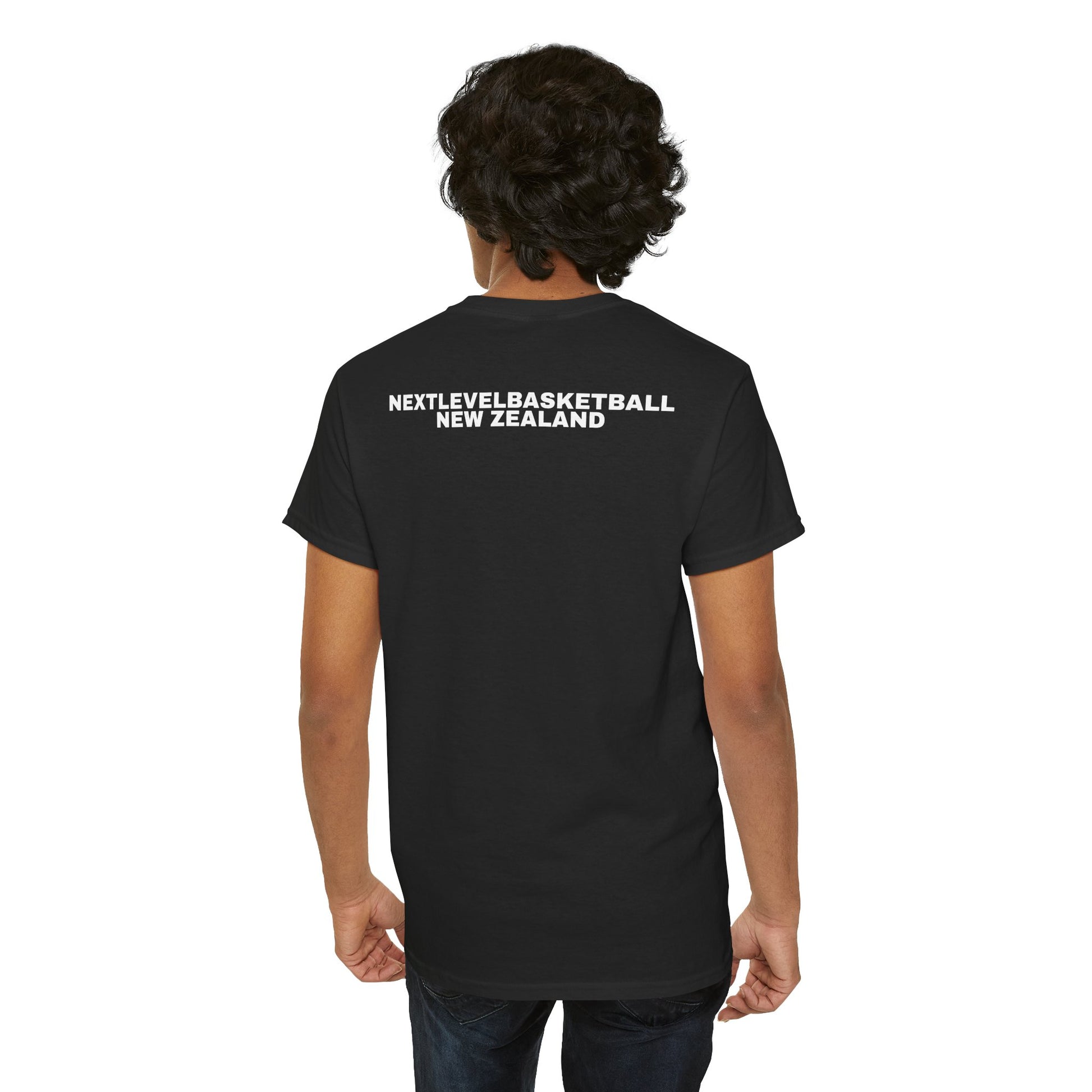 BLACK/WHITE Next Level Basketball PLAYER LOGO Tee