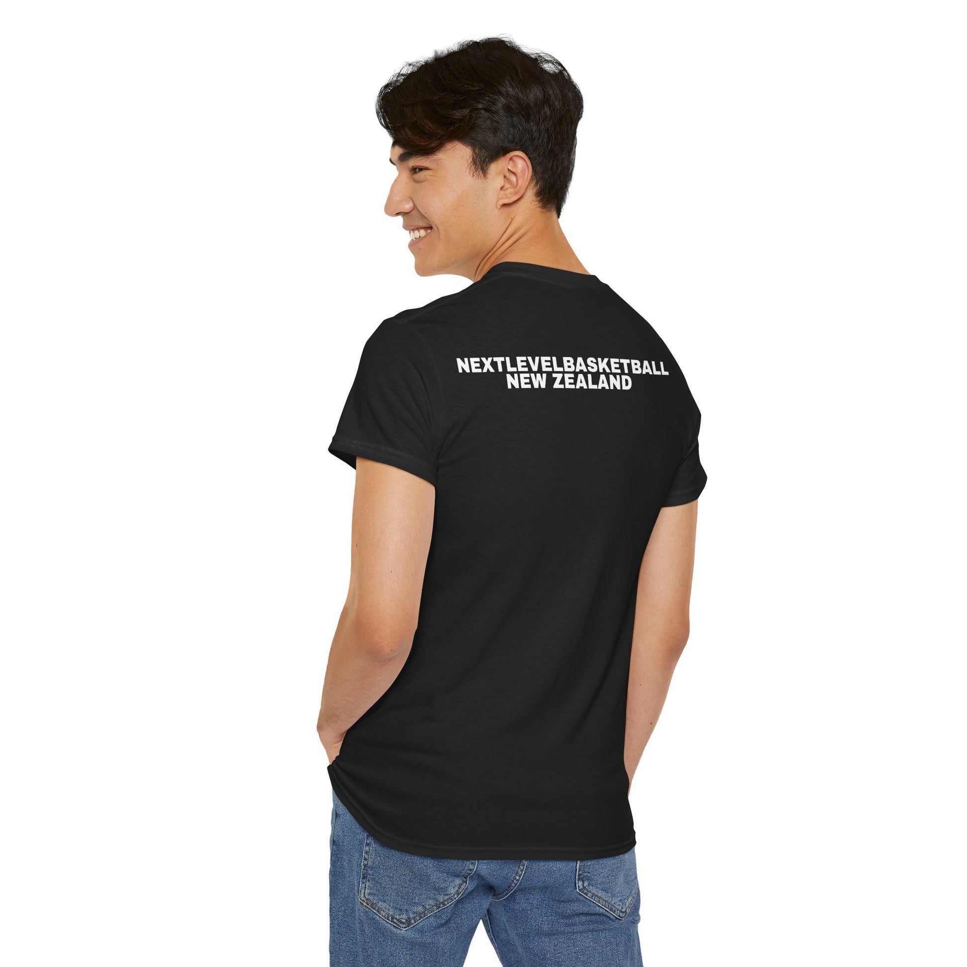 BLACK/WHITE Next Level Basketball PLAYER LOGO Tee