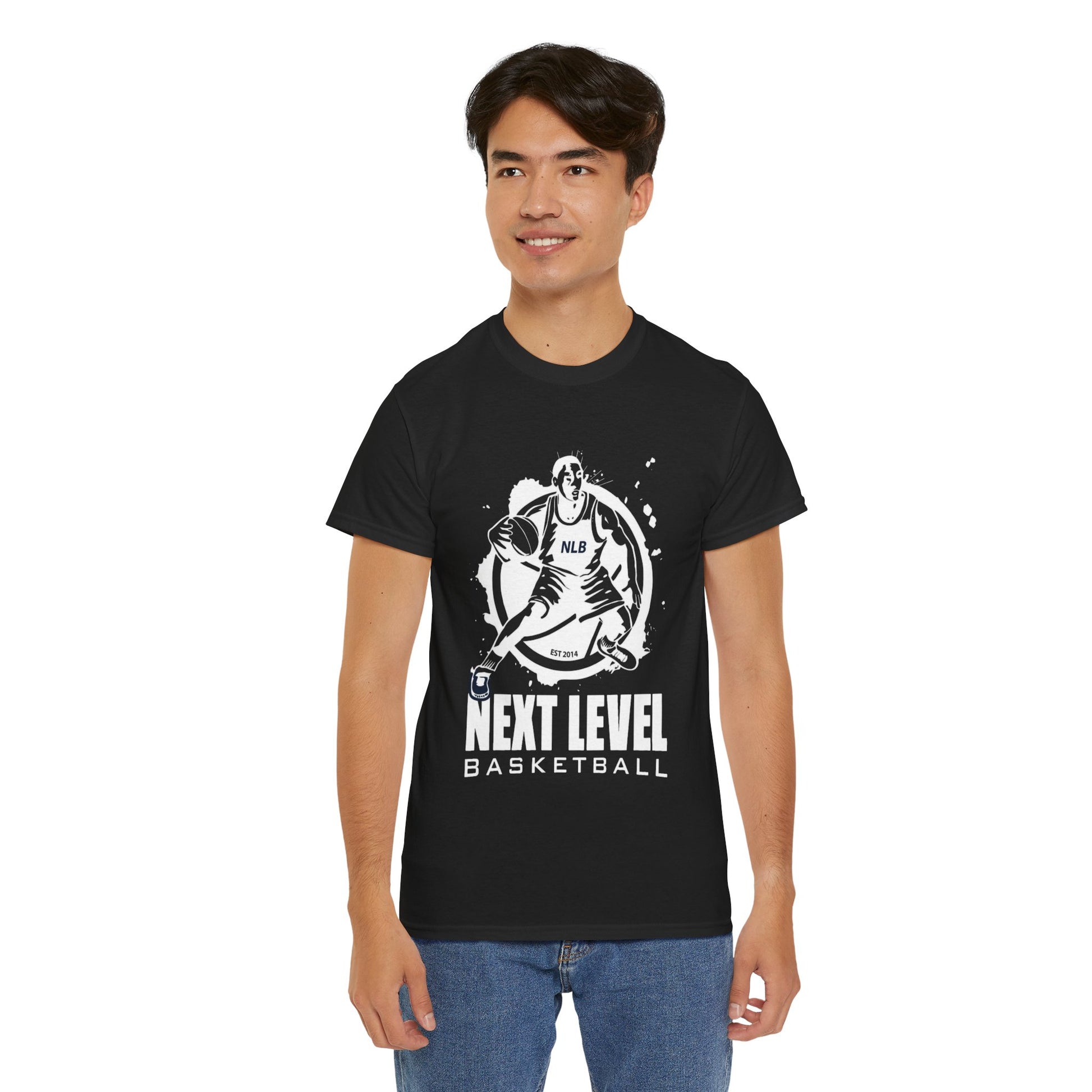 BLACK/WHITE Next Level Basketball PLAYER LOGO Tee
