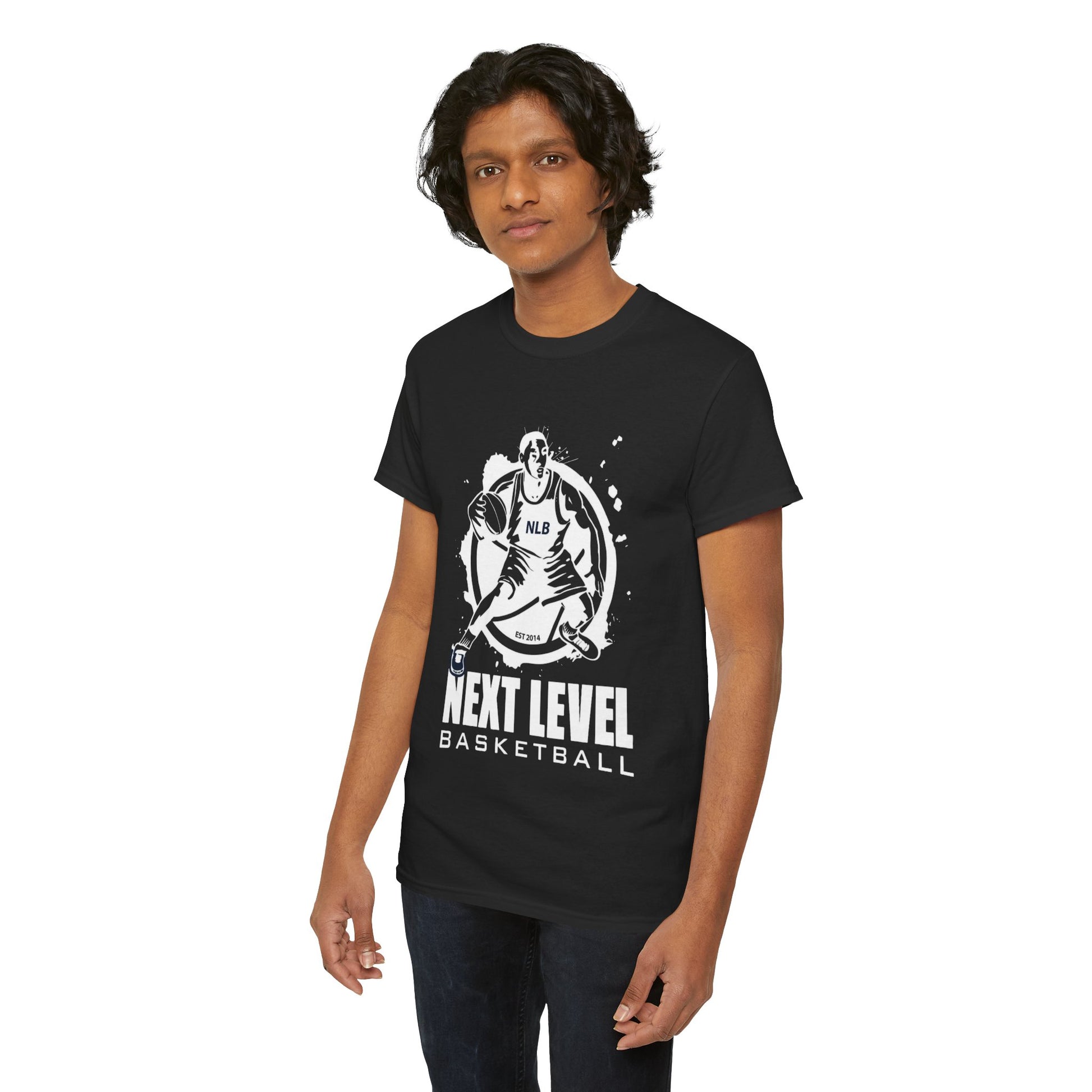 BLACK/WHITE Next Level Basketball PLAYER LOGO Tee
