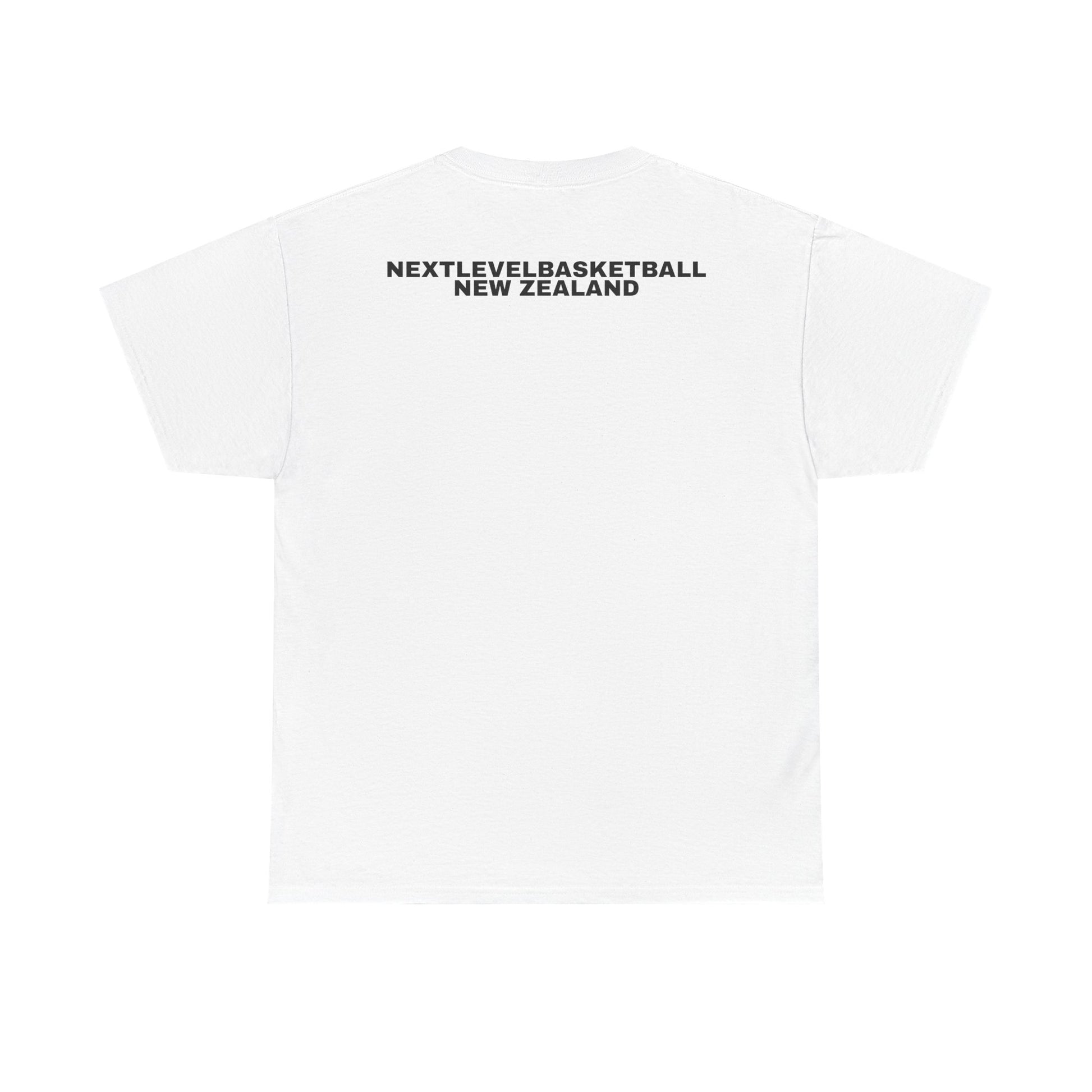 WHITE/BLUE Next Level Basketball SOLO LOGO Tee