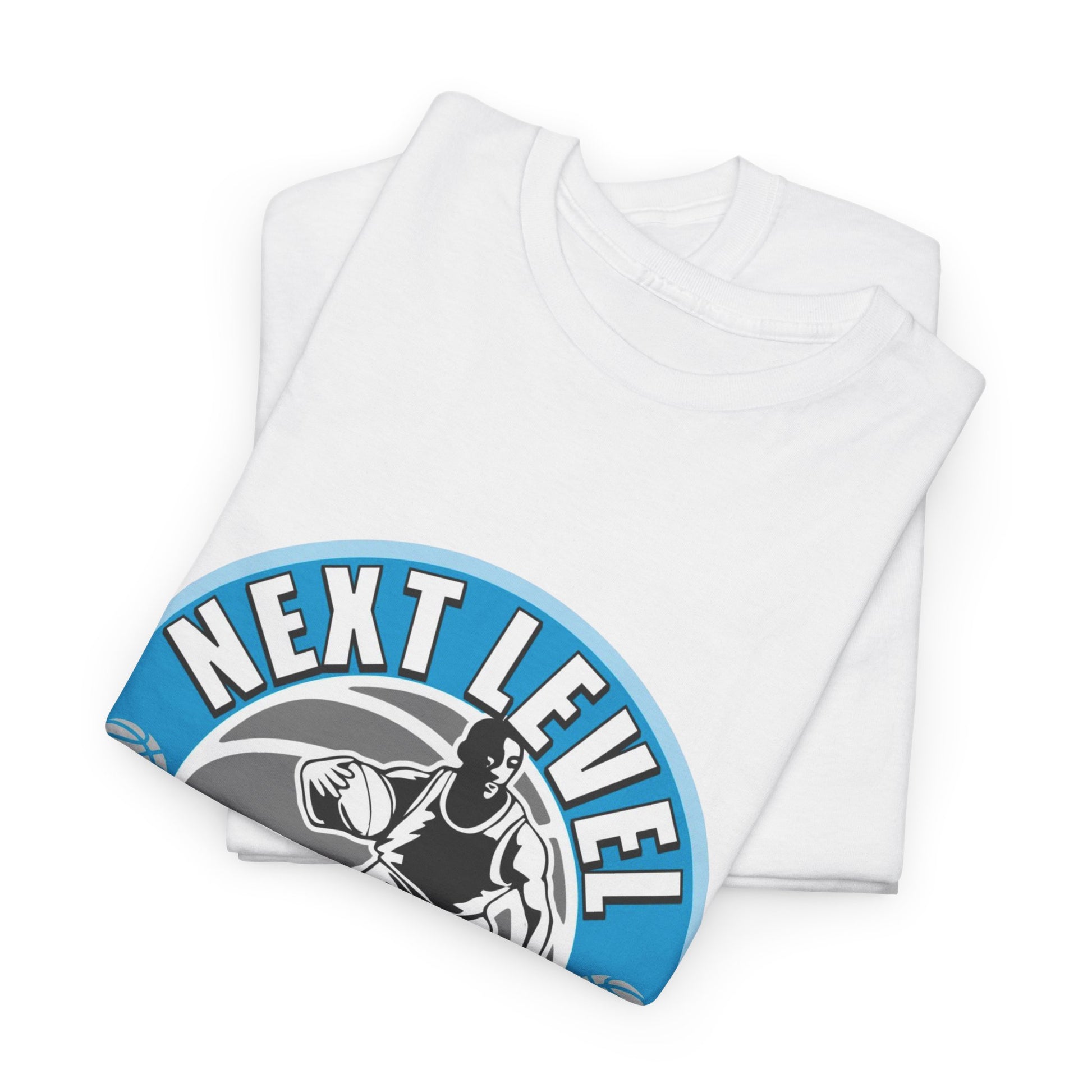 WHITE/BLUE Next Level Basketball SOLO LOGO Tee
