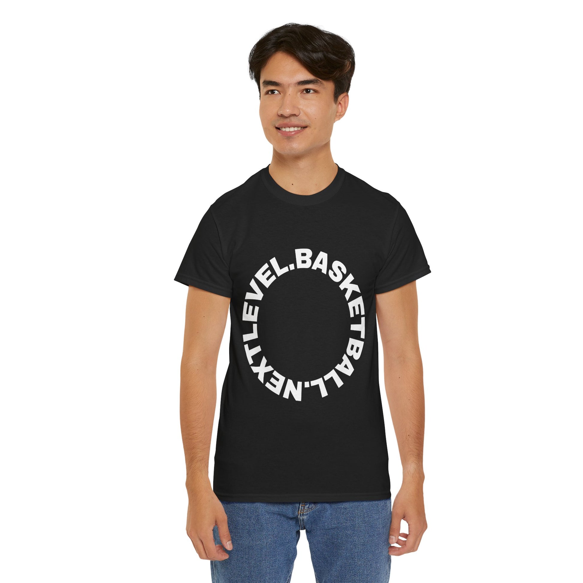 BLACK/WHITE Next Level Basketball CIRCLE LOGO Tee