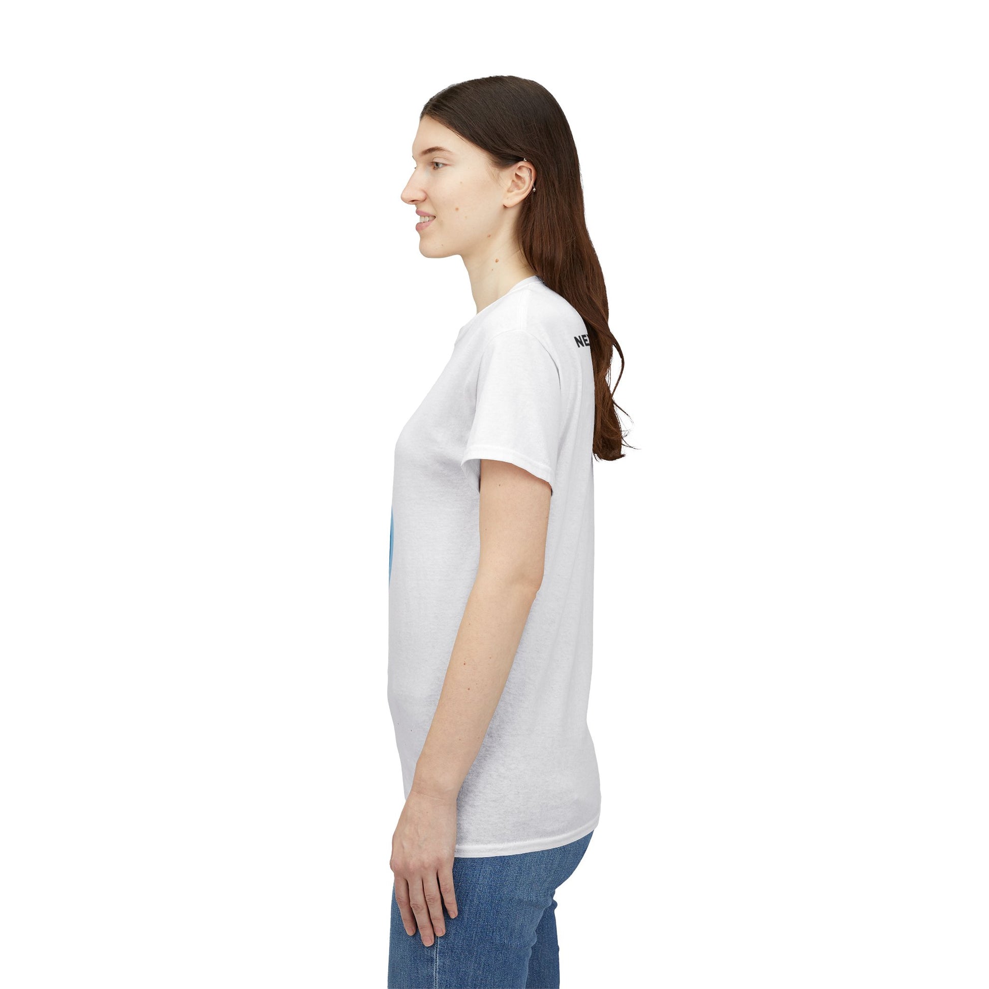 WHITE/BLUE Next Level Basketball SOLO LOGO Tee