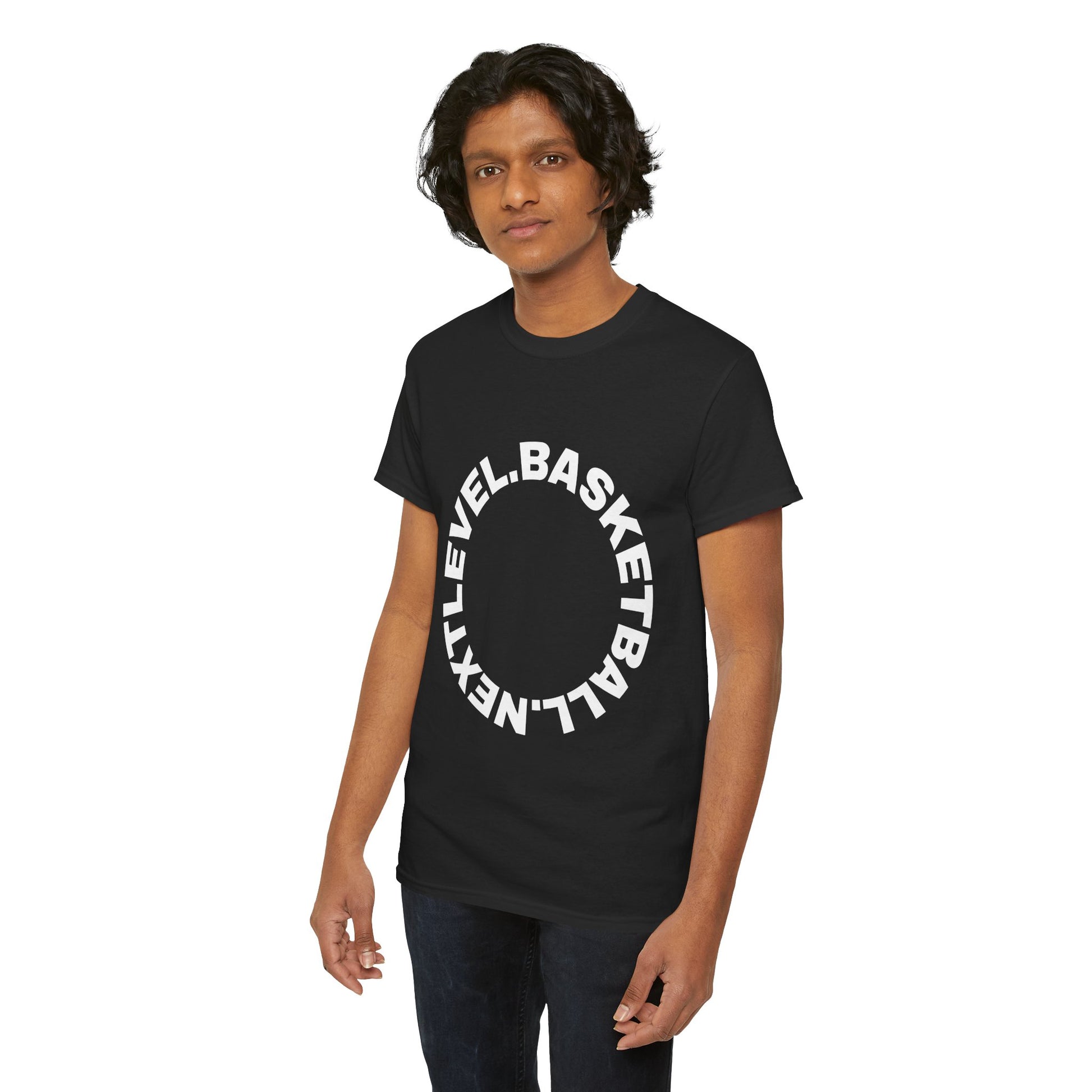 BLACK/WHITE Next Level Basketball CIRCLE LOGO Tee
