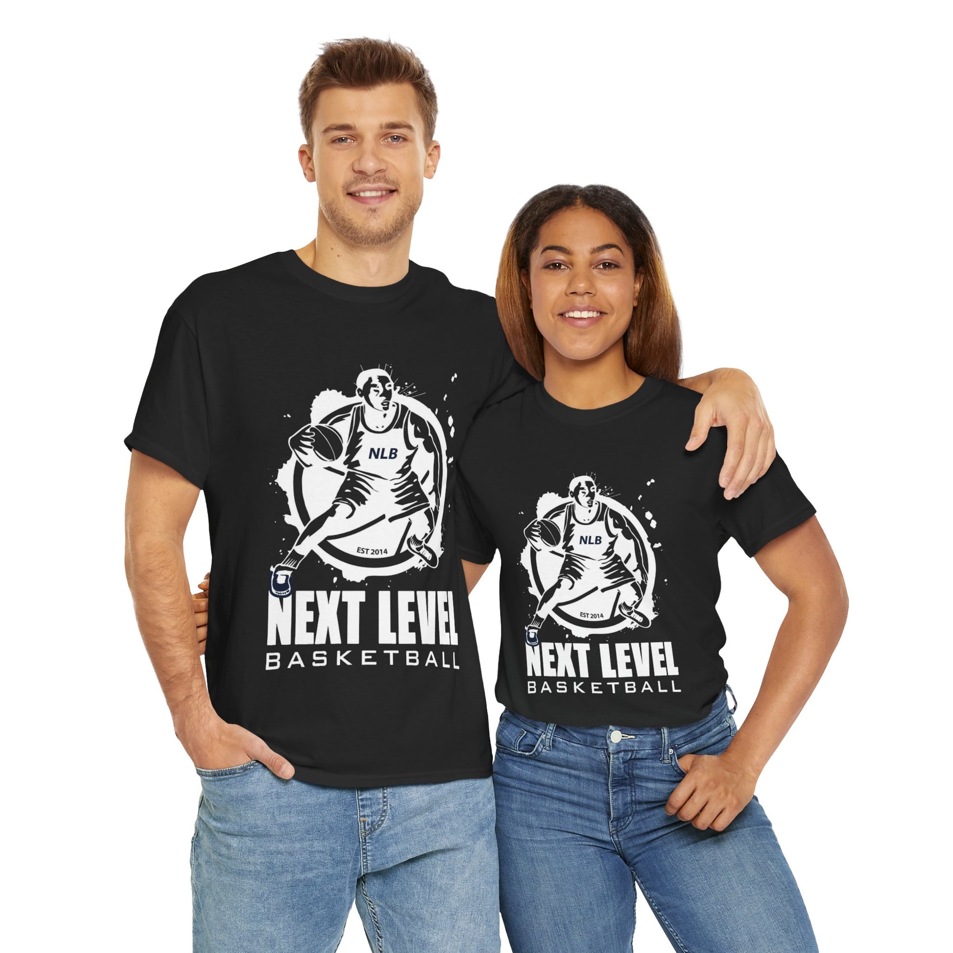 BLACK/WHITE Next Level Basketball PLAYER LOGO Tee