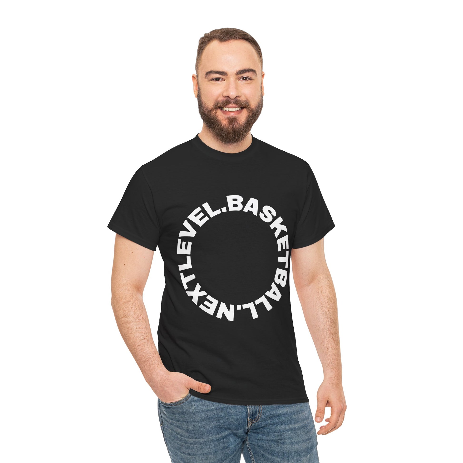 BLACK/WHITE Next Level Basketball CIRCLE LOGO Tee