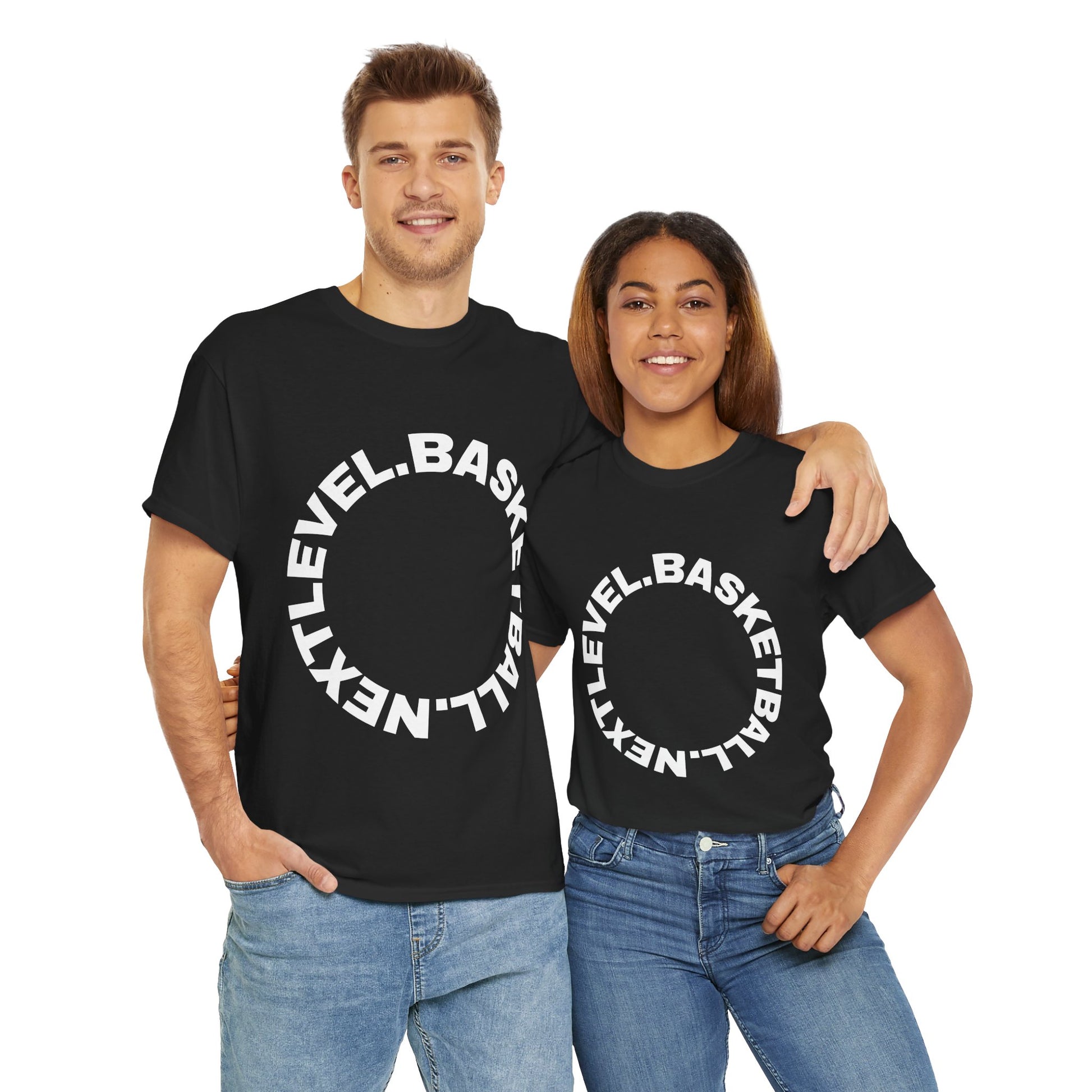 BLACK/WHITE Next Level Basketball CIRCLE LOGO Tee