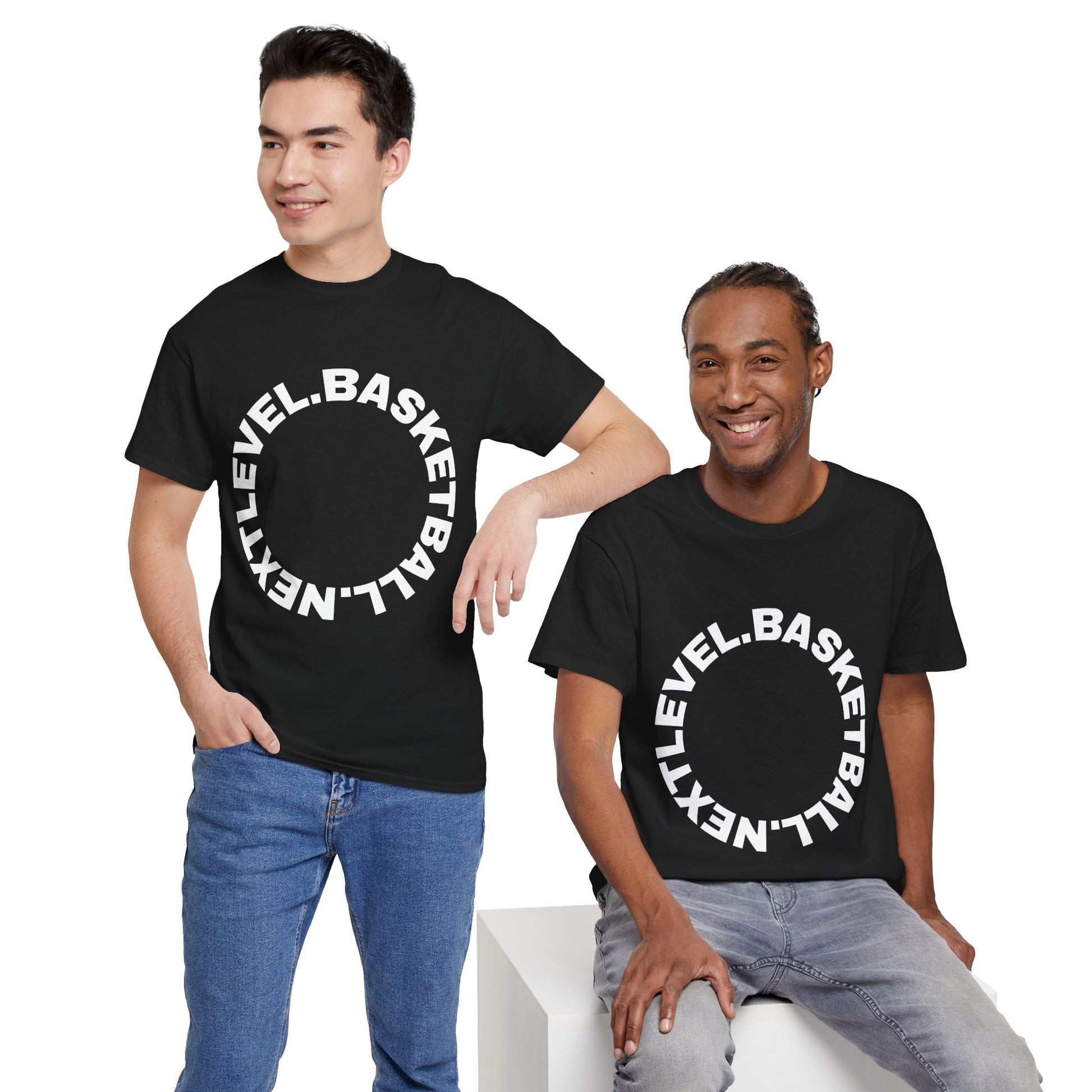 BLACK/WHITE Next Level Basketball CIRCLE LOGO Tee
