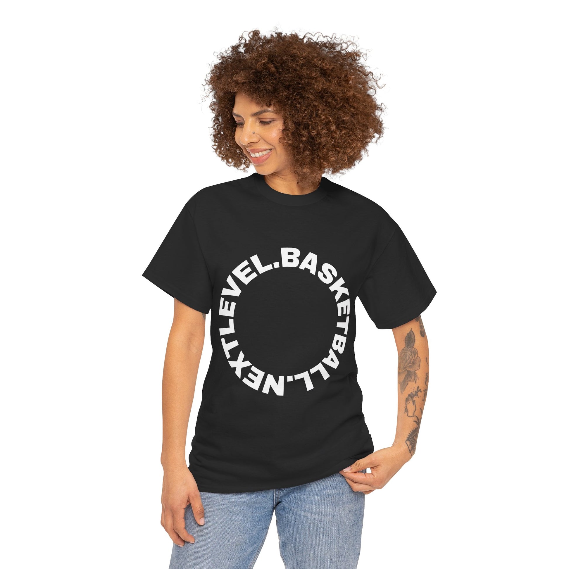 BLACK/WHITE Next Level Basketball CIRCLE LOGO Tee