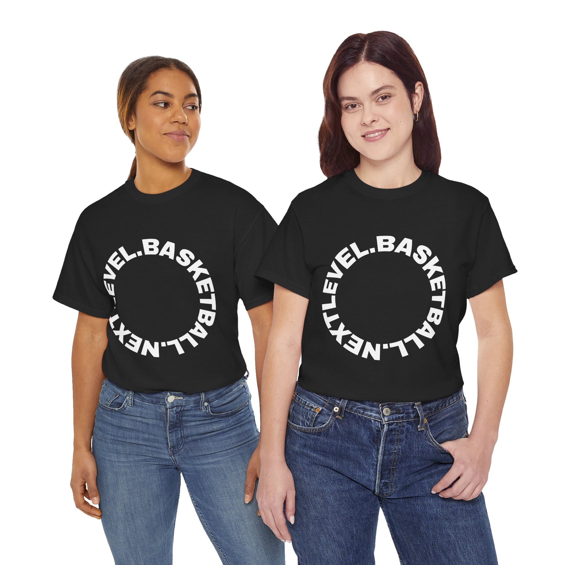 BLACK/WHITE Next Level Basketball CIRCLE LOGO Tee