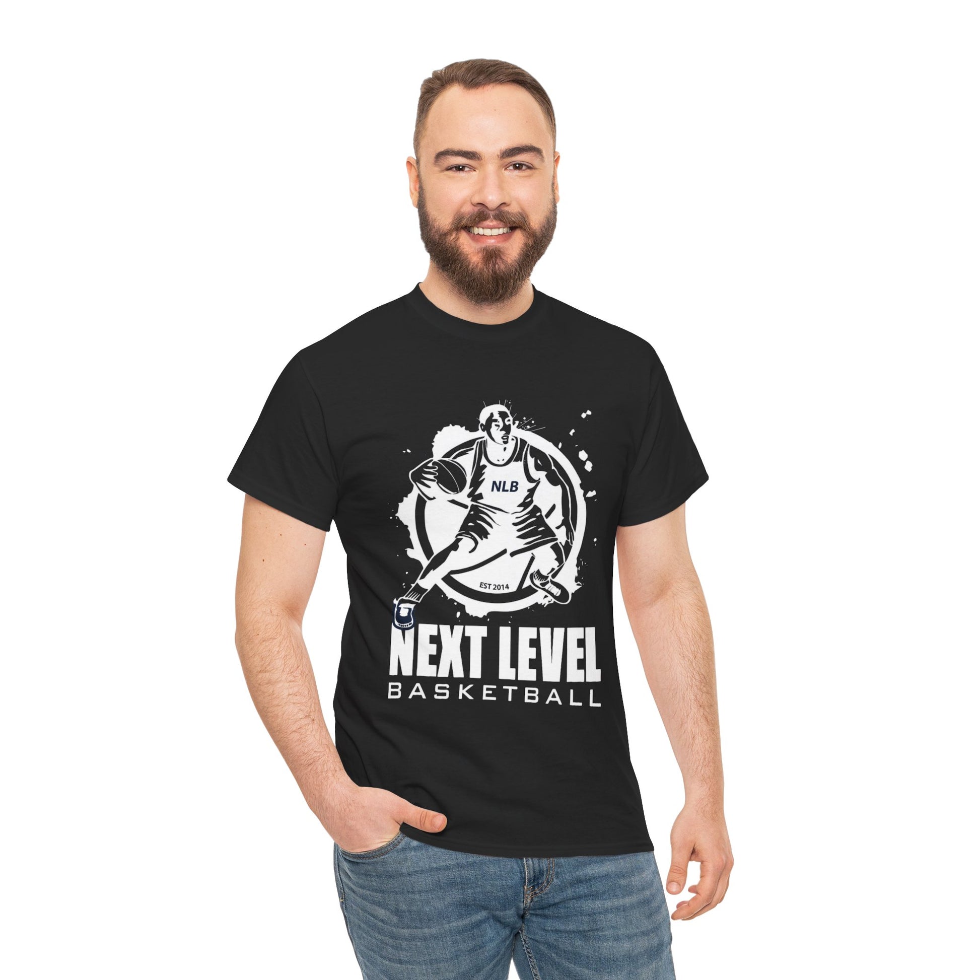 BLACK/WHITE Next Level Basketball PLAYER LOGO Tee