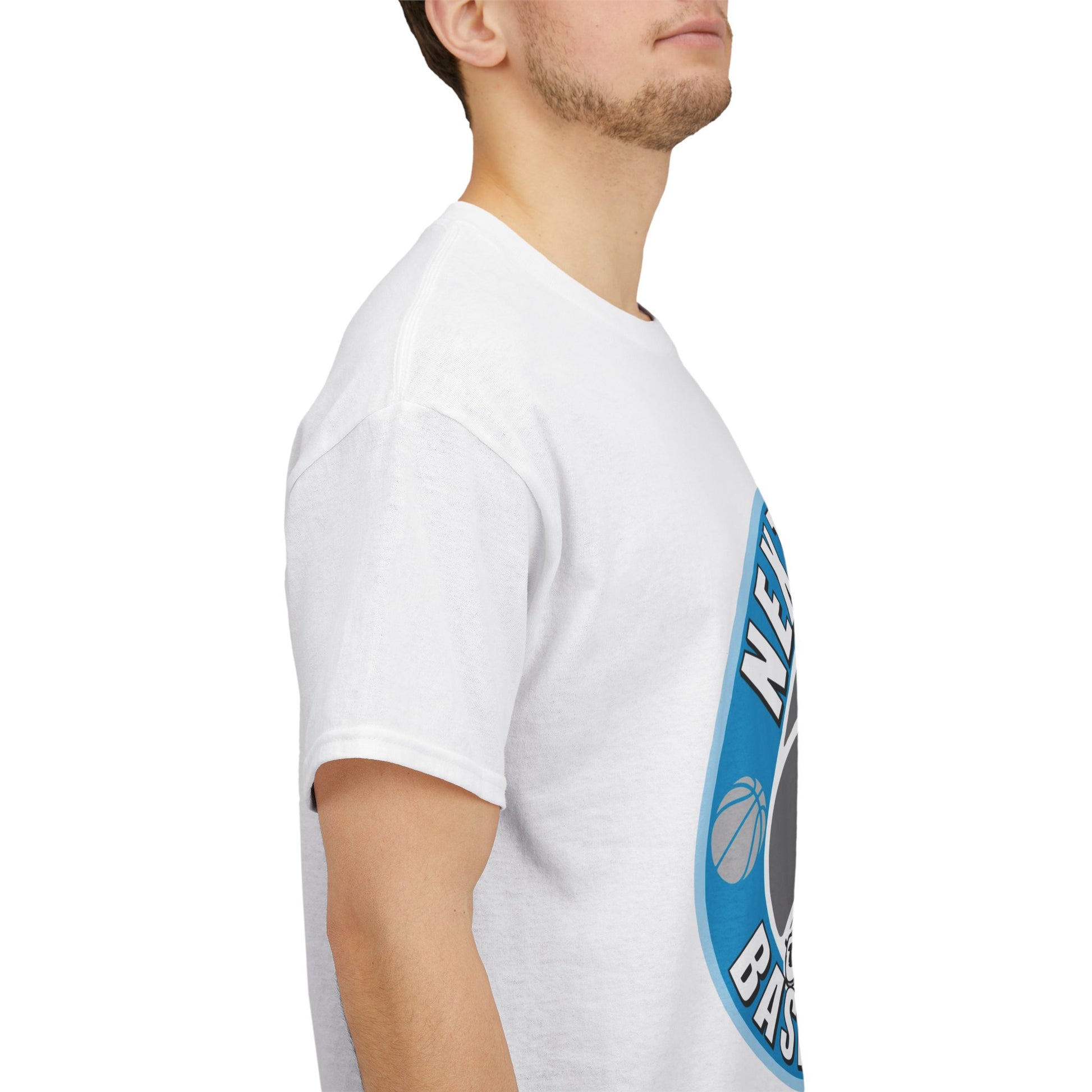WHITE/BLUE Next Level Basketball SOLO LOGO Tee