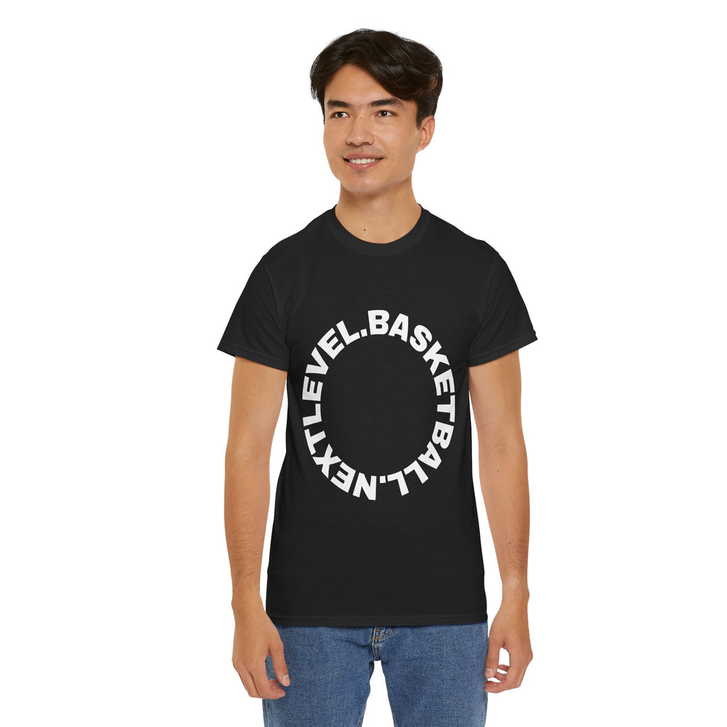 BLACK/WHITE Next Level Basketball CIRCLE LOGO Tee
