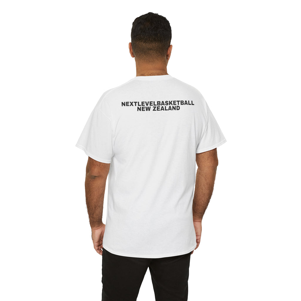 WHITE/BLUE Next Level Basketball SOLO LOGO Tee
