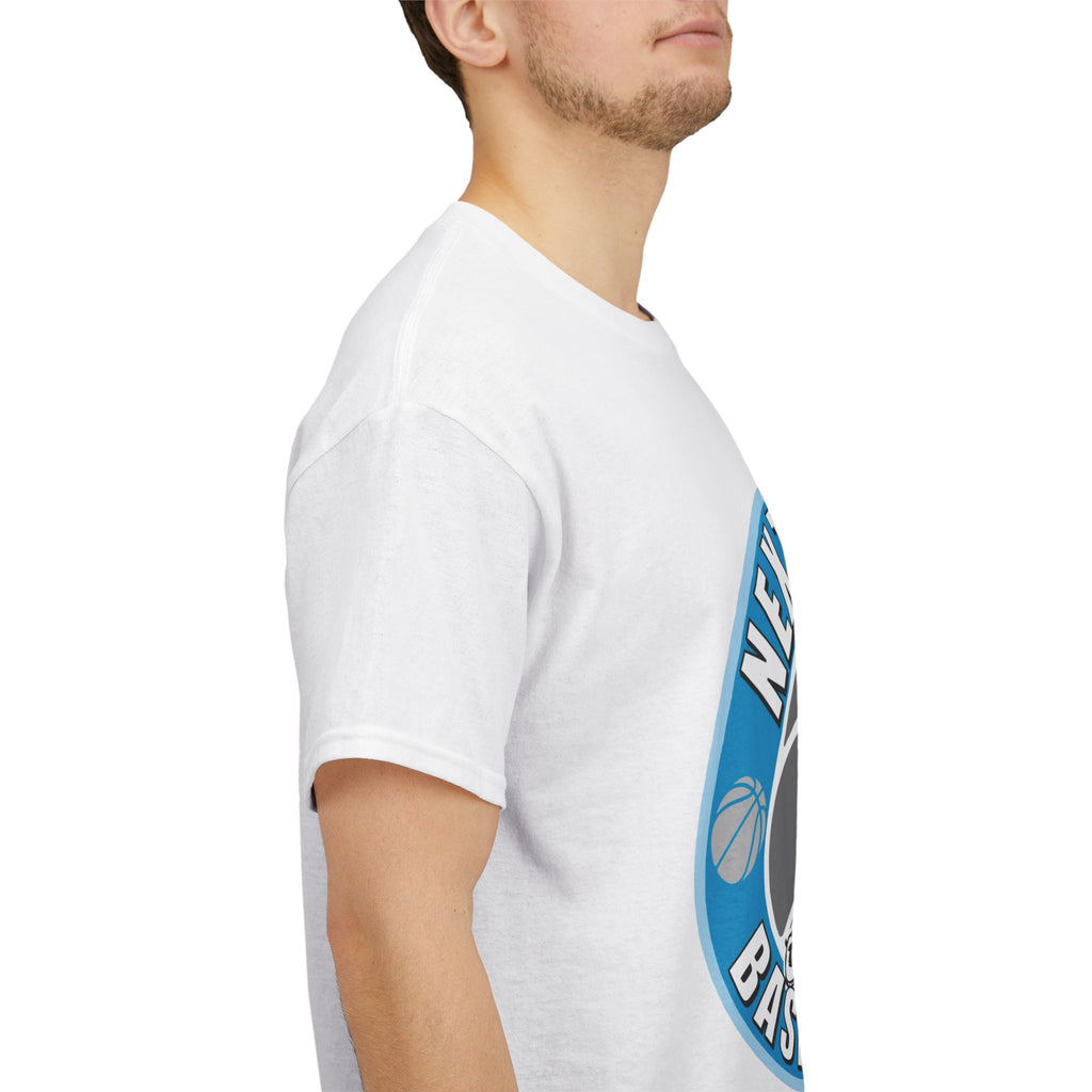 WHITE/BLUE Next Level Basketball SOLO LOGO Tee